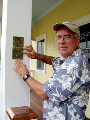builder builder displays a plaque awarded